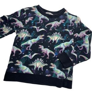 H&M 4-6 sweater with bright Dino bones pattern. GUC